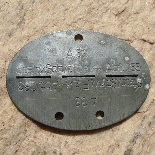 NW3579 – Plaqueta de Identificação de um Soldado de Infantaria do Exército
