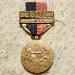 NW470 - Medalha Americana de Ocupação da Marinha da 2ª Guerra com Clasps Asia e Europa