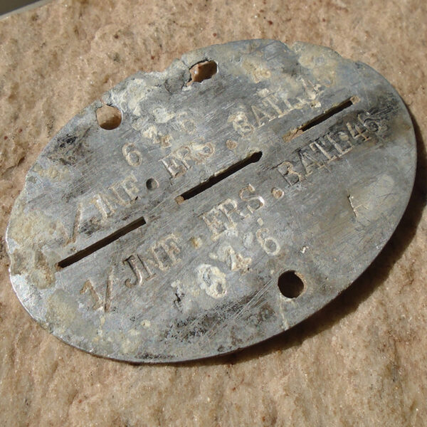 NW5067 – Plaqueta de Identificação de um Soldado de Infantaria do Exército – “Erkennungsmarken für 1. Inf. Ers. Batl. 46” - Image 2