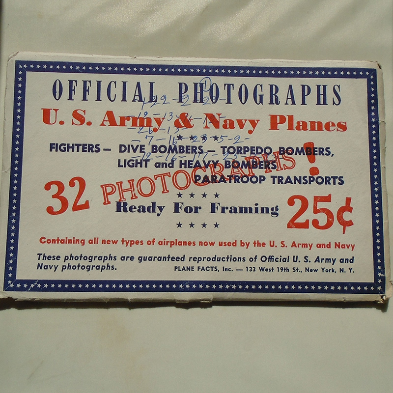 K788 – Coleção Completa de 32 Fotos de Aeronaves Americanas no Envelope Original da 2ª Guerra
